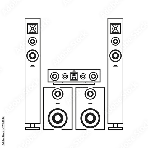 flat design stereo system icon vector illustration