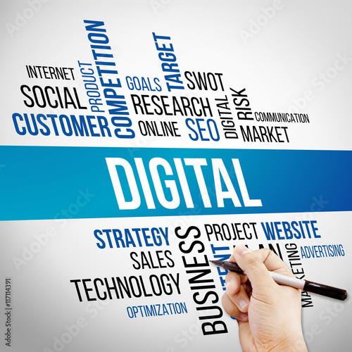 Digital Word Cloud, business Concept