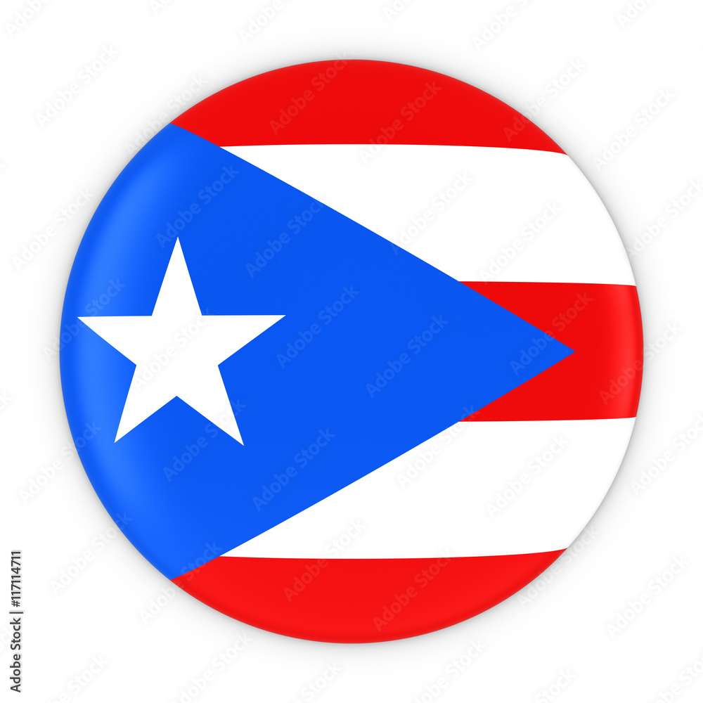 Puerto Rican Flag Button - Flag of Puerto Rico Badge 3D Illustration Puerto Rican Flag Button - Flag of Puerto Rico Badge 3D Illustration