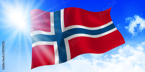 Free Download ノルウェー　 国旗　空　背景 - GFXLoad