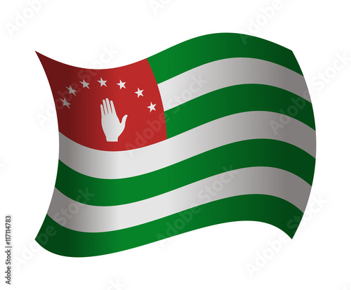 abkhazia flag waving in the wind