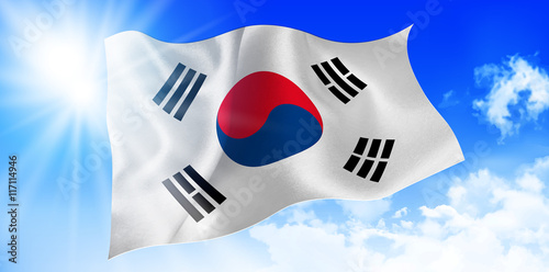 韓国 国旗 空 背景