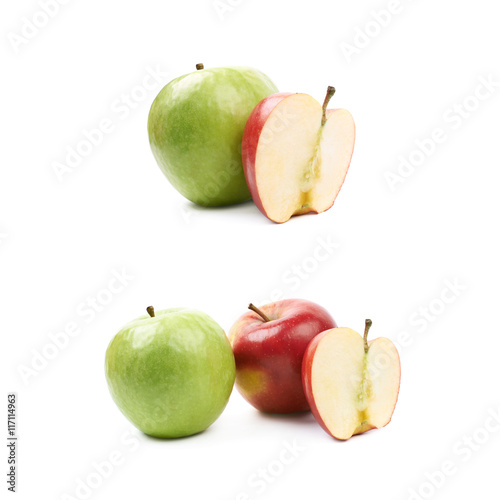 Red and green apples composition