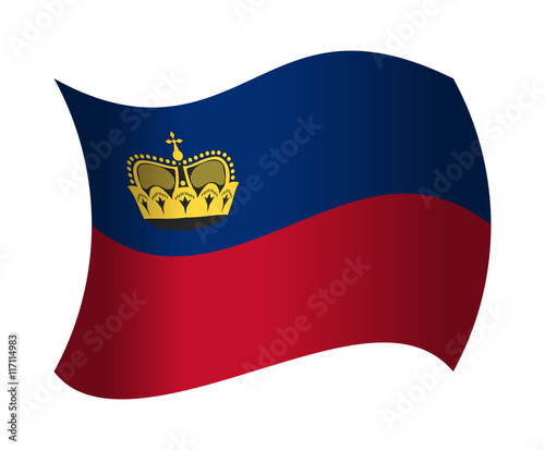 liechtenstein flag waving in the wind