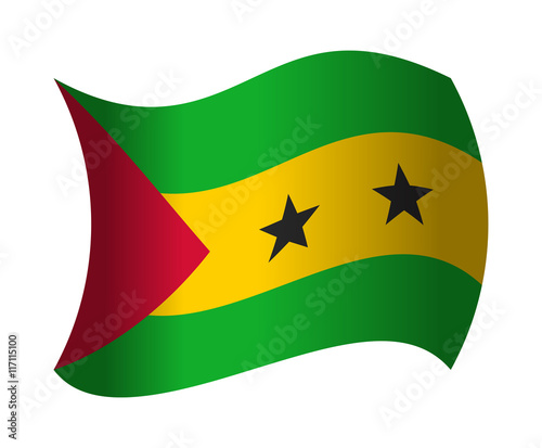 sao tome flag waving in the wind