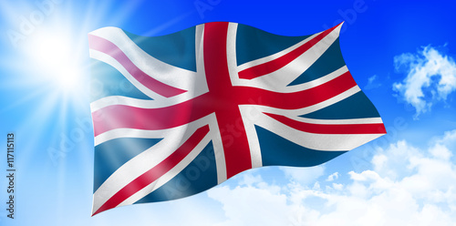 イギリス　 国旗　空　背景
