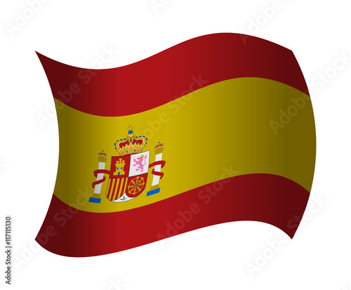 spain flag waving in the wind