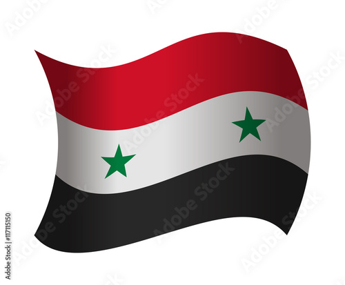 syria flag waving in the wind