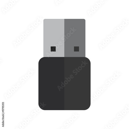 Technology and gadget concept represented by usb memory icon. Isolated and flat illustration