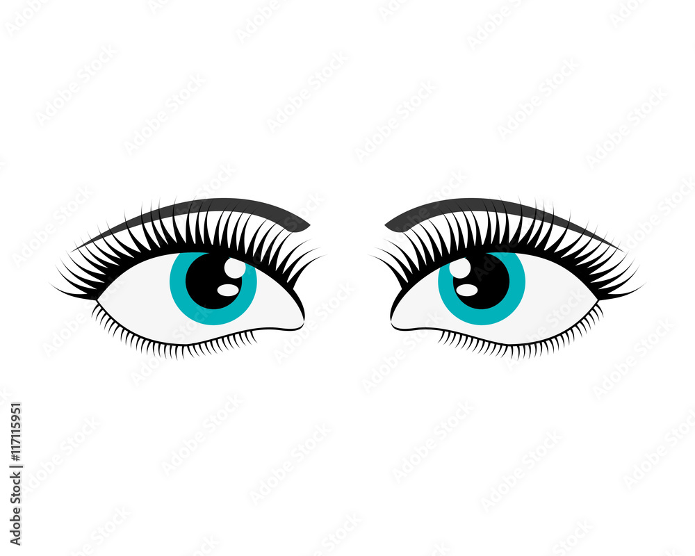 flat design female cartoon eyes icon vector illustration flat design female cartoon eyes icon vector illustration