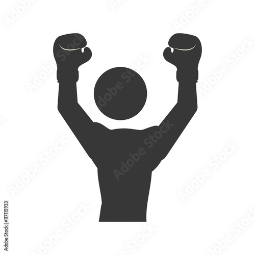 Boxing concept represented by boxer icon. Isolated and flat illustration