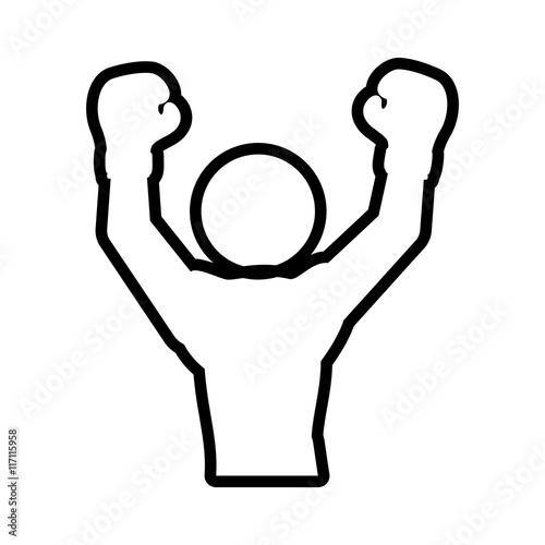 Boxing concept represented by boxer icon. Isolated and flat illustration