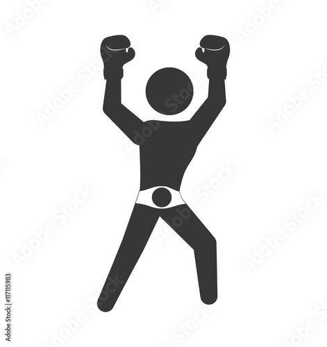 Boxing concept represented by boxer icon. Isolated and flat illustration