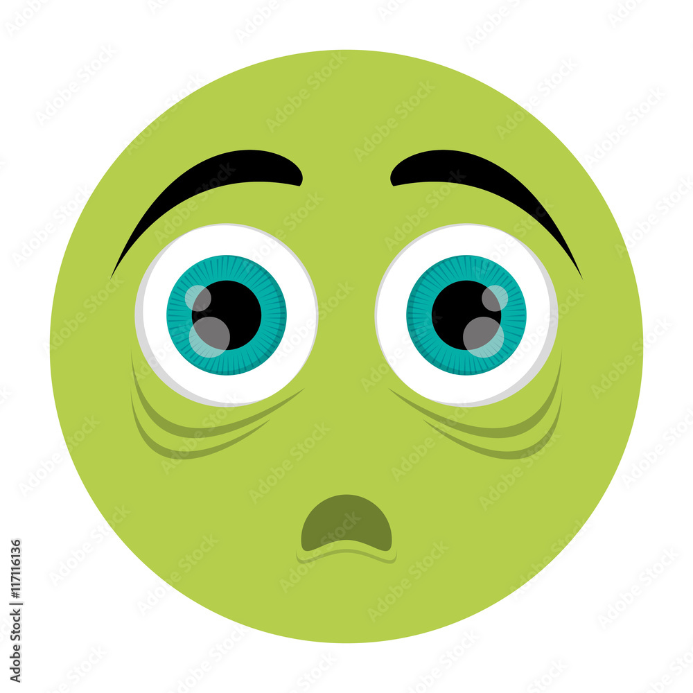 flat design scared face emoticon icon vector illustration flat design scared face emoticon icon vector illustration