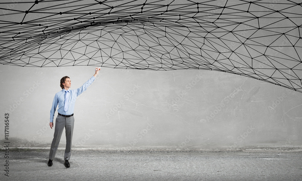 Obraz premium Social connection and interaction . Mixed media