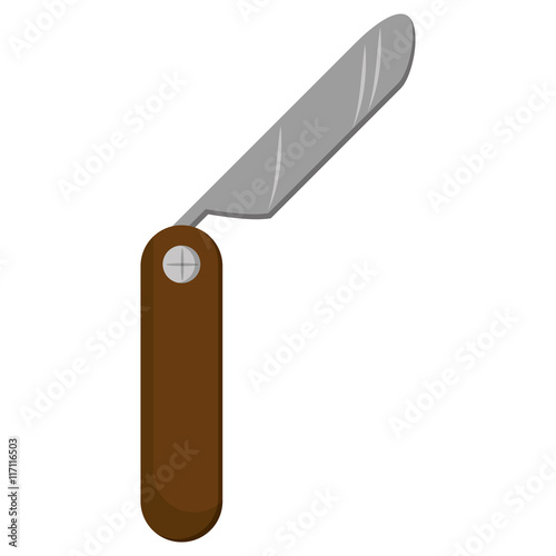 flat design barber razor blade icon vector illustration