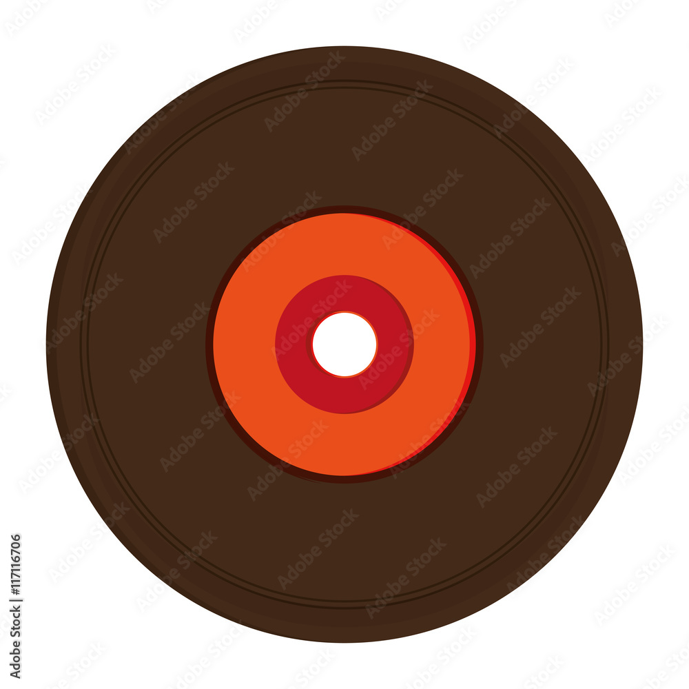 flat design vinyl record icon vector illustration