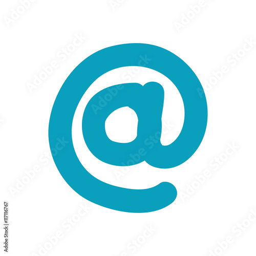 Email concept represented by arroba icon. Isolated and flat illustration