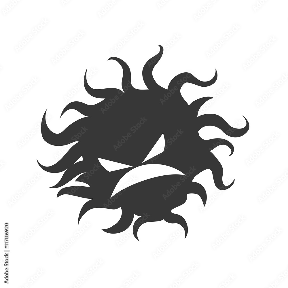 Security and Protection concept represented by bug icon. Isolated and flat illustration