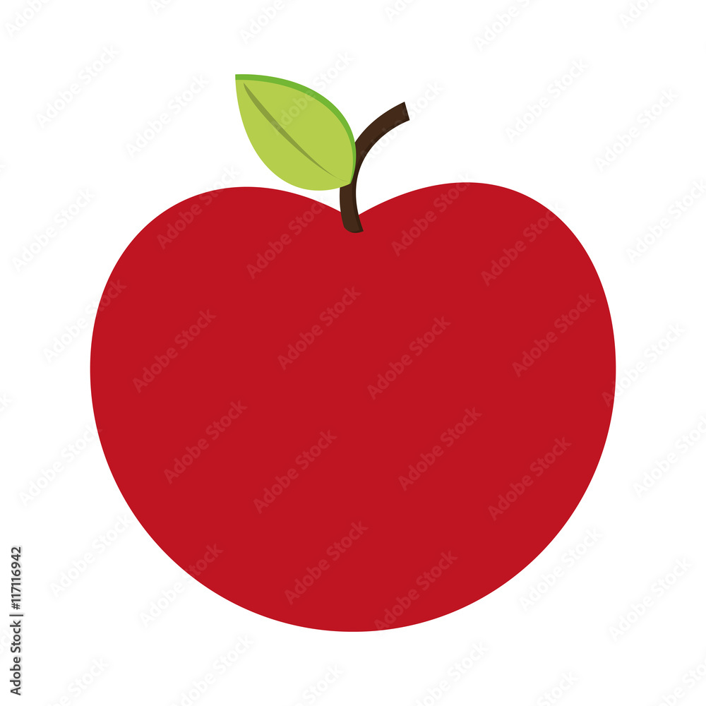 Fototapeta premium flat design whole apple icon vector illustration