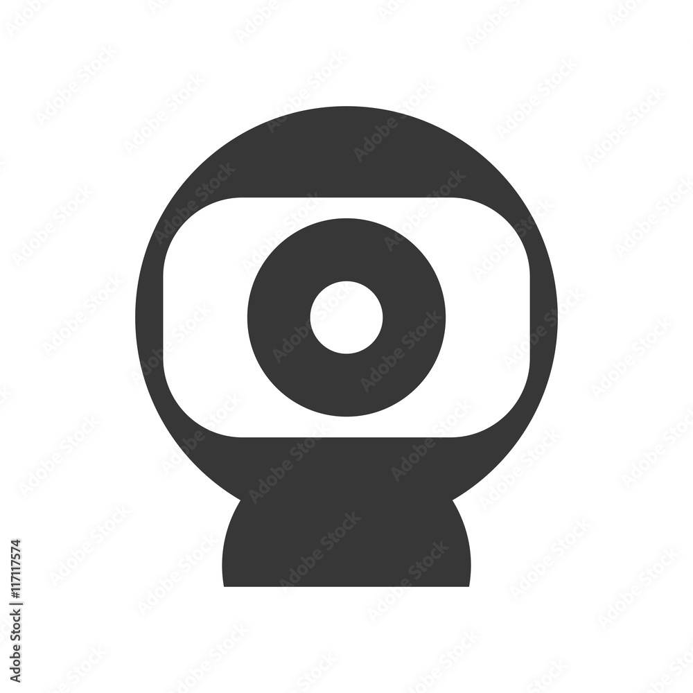 Technology and gadget concept represented by Webcam icon. Isolated and flat illustration Technology and gadget concept represented by Webcam icon. Isolated and flat illustration