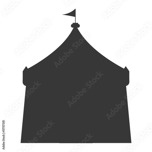 flat design circus tent icon vector illustration