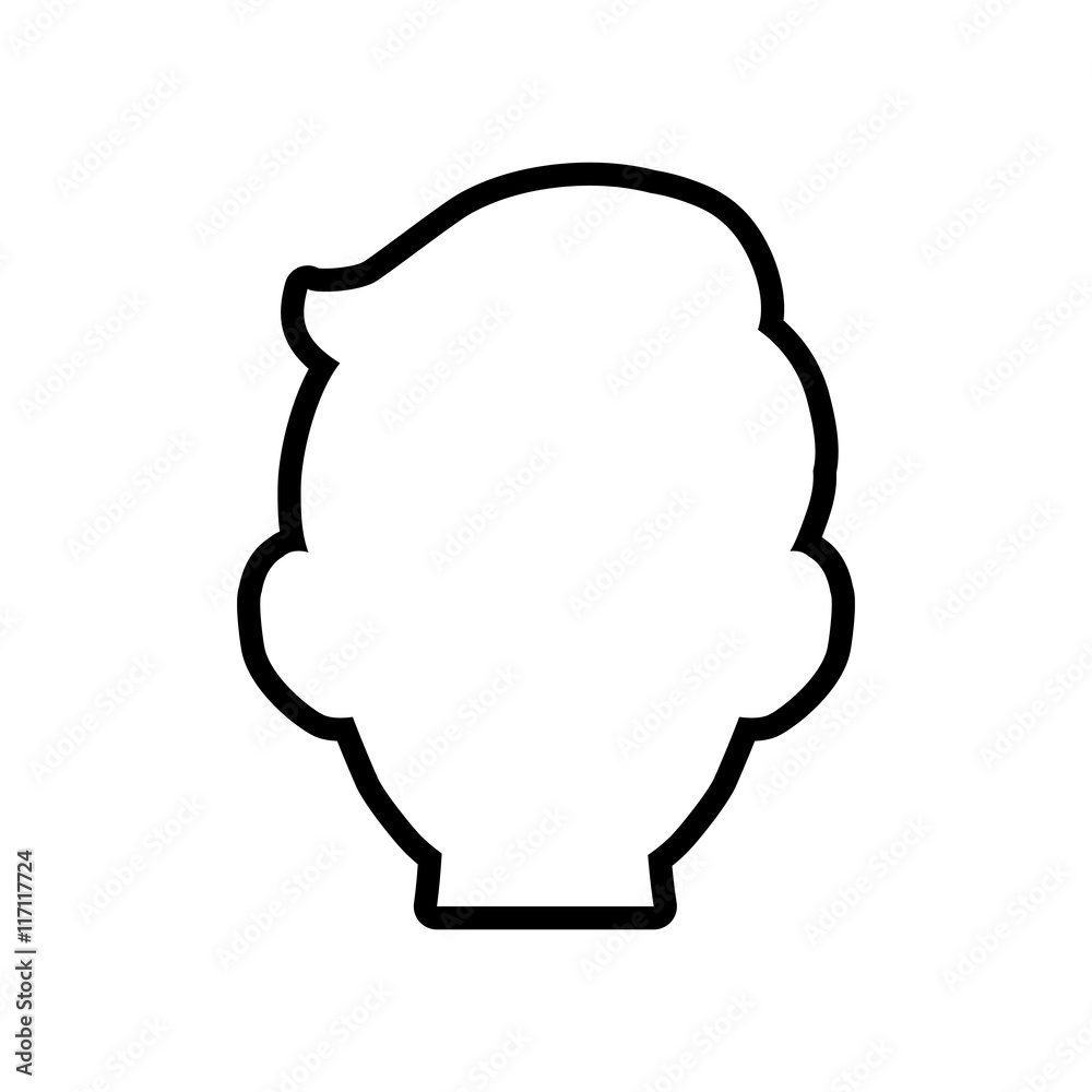 Human head and think concept represented by man icon. Isolated and flat illustration Human head and think concept represented by man icon. Isolated and flat illustration