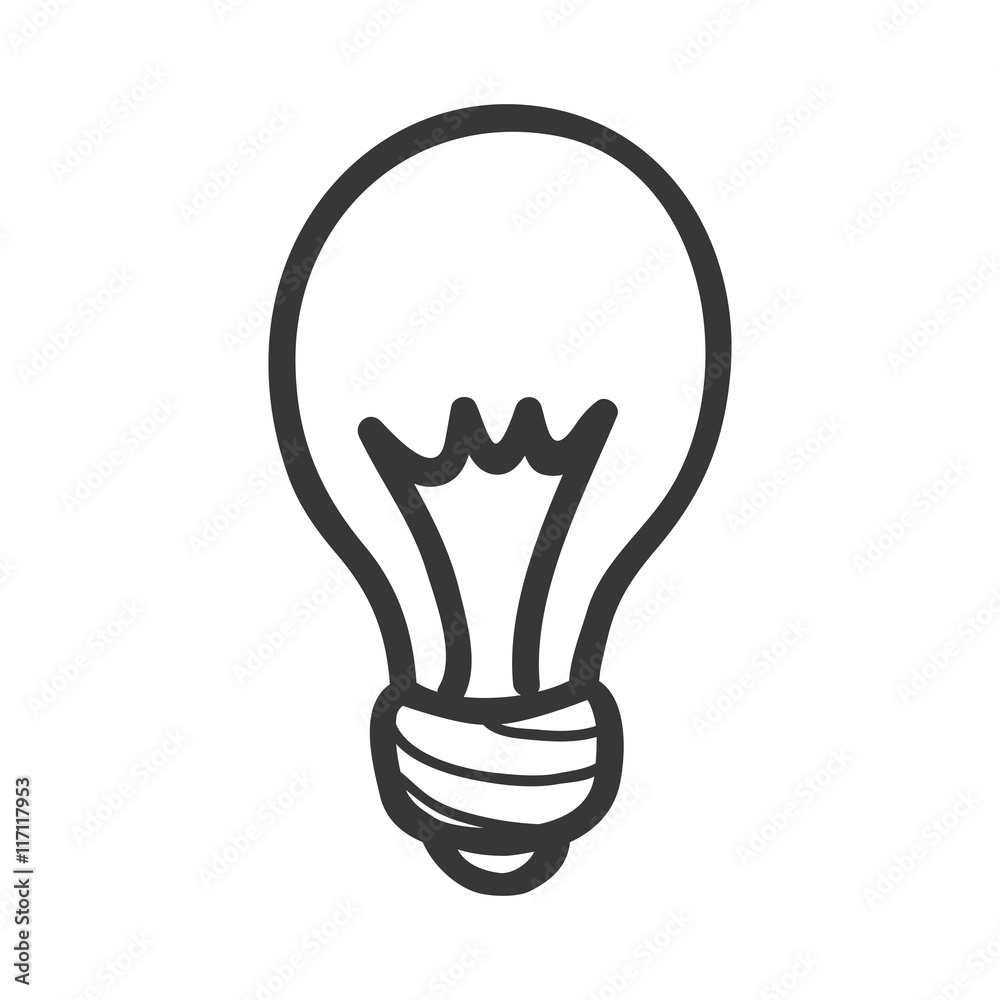 Energy concept represented by light bulb icon. Isolated and sketch illustration Energy concept represented by light bulb icon. Isolated and sketch illustration