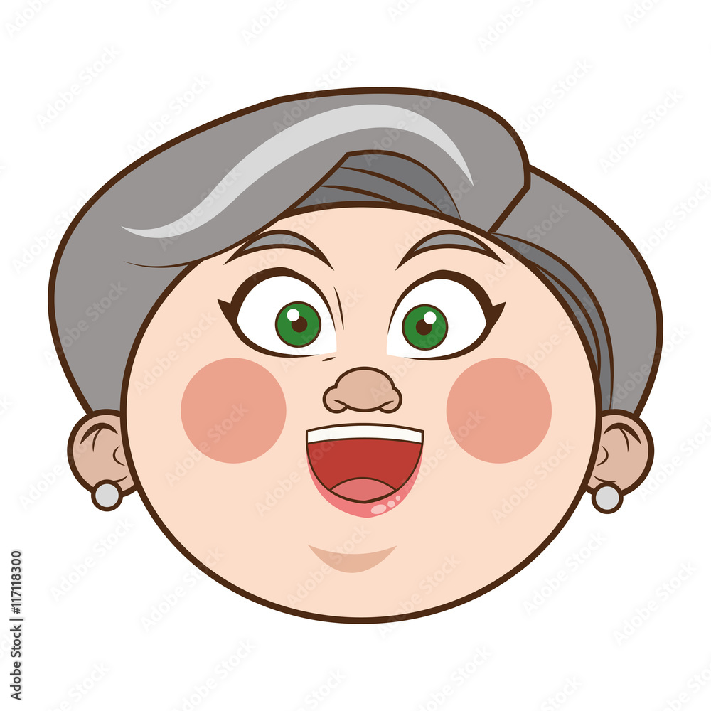 Fototapeta premium flat design senior woman icon vector illustration