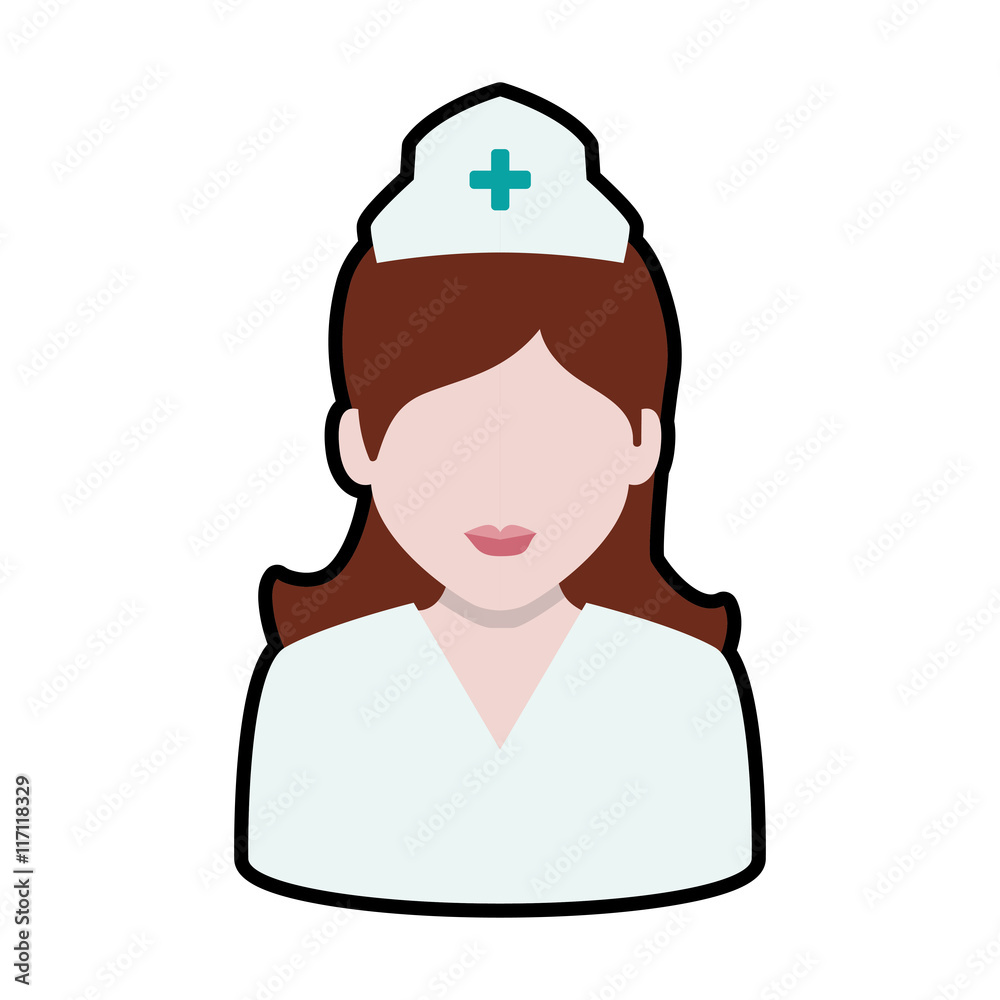 Medical and health care concept represented by nurse woman icon. Isolated and flat illustration Medical and health care concept represented by nurse woman icon. Isolated and flat illustration