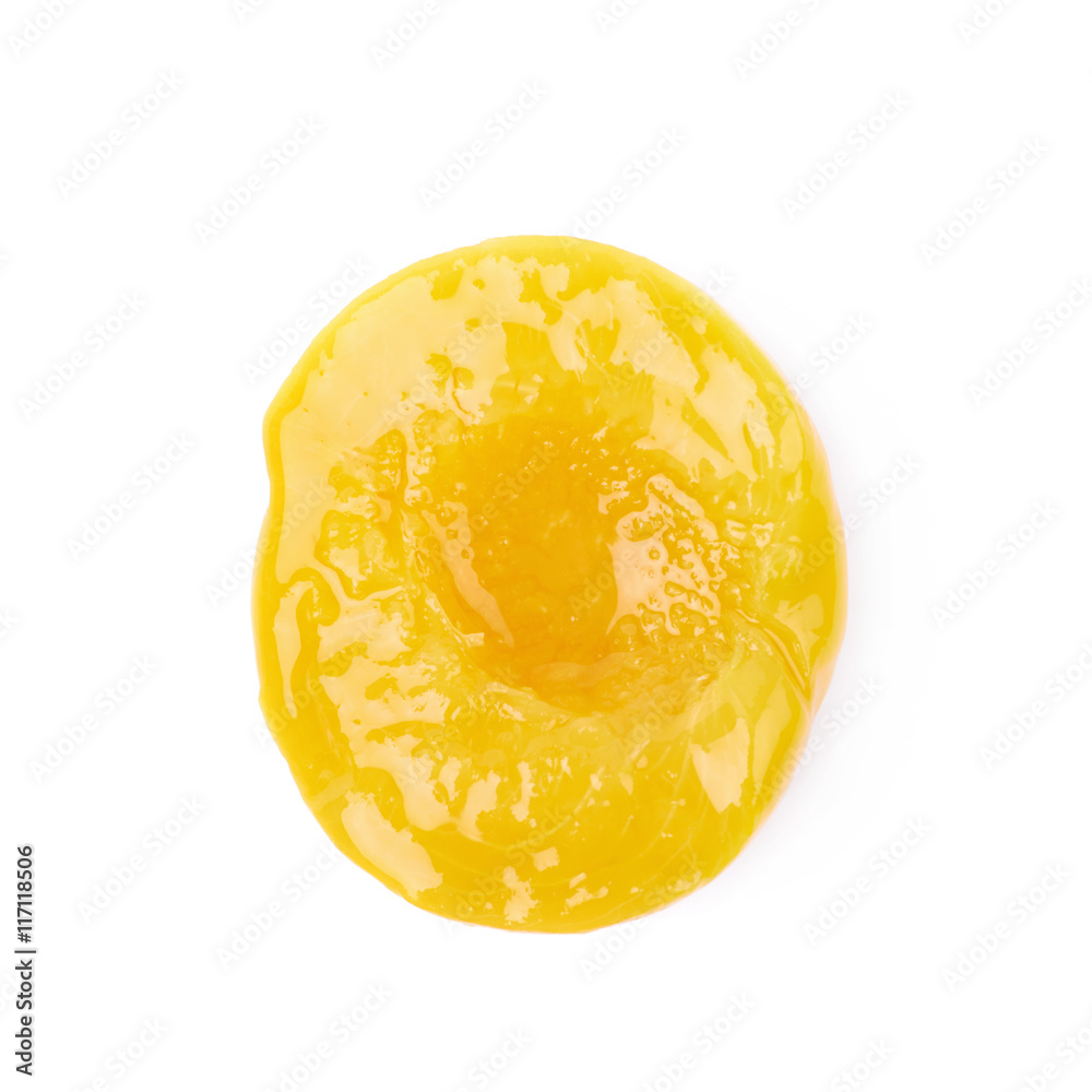 Canned peach half isolated Canned peach half isolated
