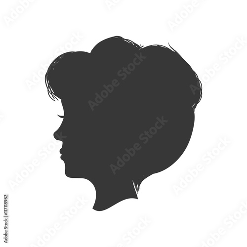 Woman concept represented by female head icon. Isolated and flat illustration