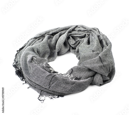 Gray infinity loops scarf isolated