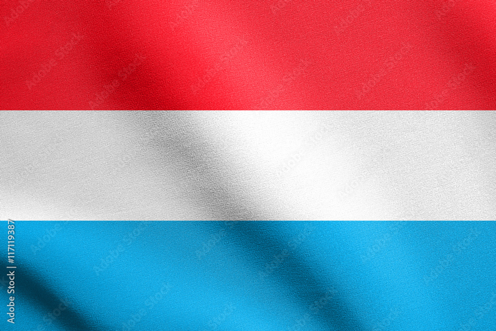 Flag of Luxembourg waving with fabric texture