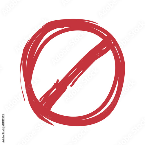 Label concept represented by forbidden seal stamp icon. Isolated and flat illustration