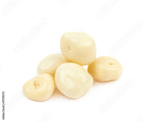 White chocolate candy ball isolated