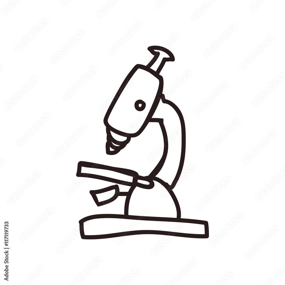 Sketch and science concept represented by microscope icon. Isolated and flat illustration Sketch and science concept represented by microscope icon. Isolated and flat illustration