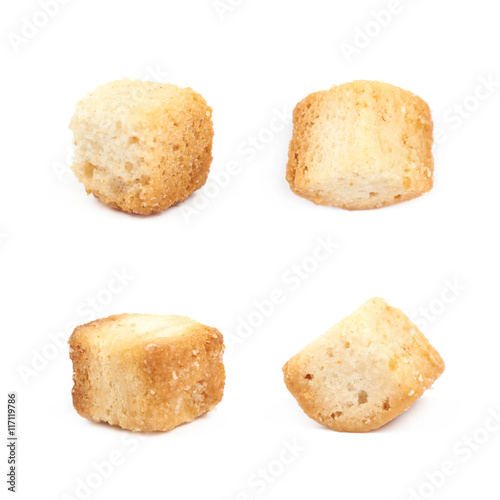 Garlic crouton isolated