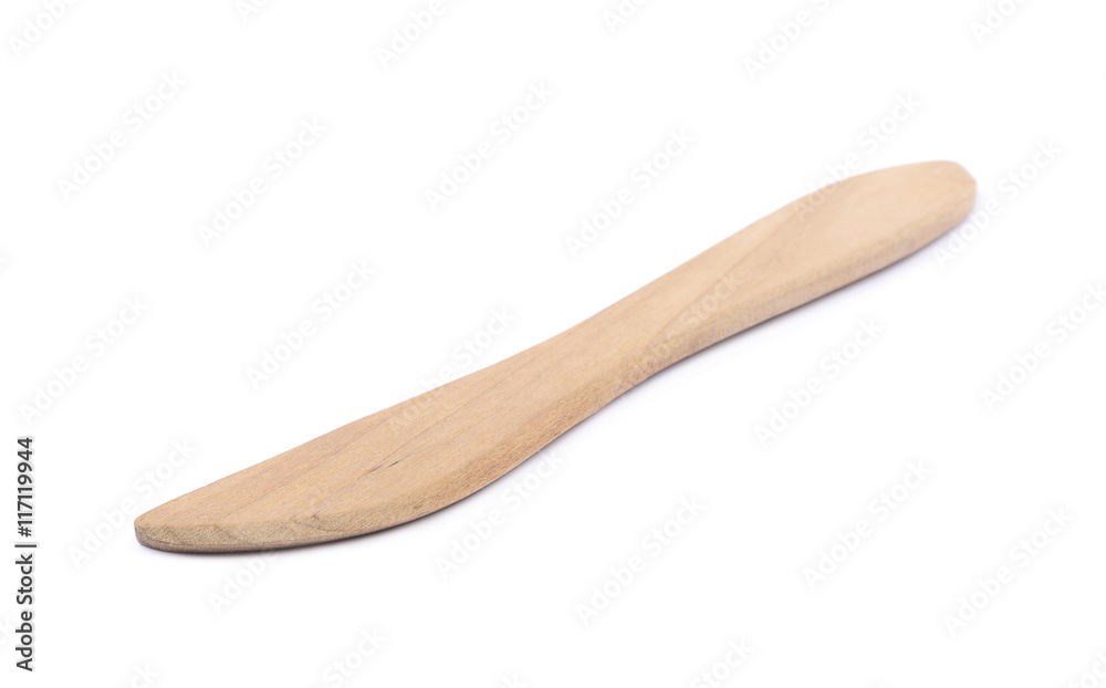Wooden butter knife isolated