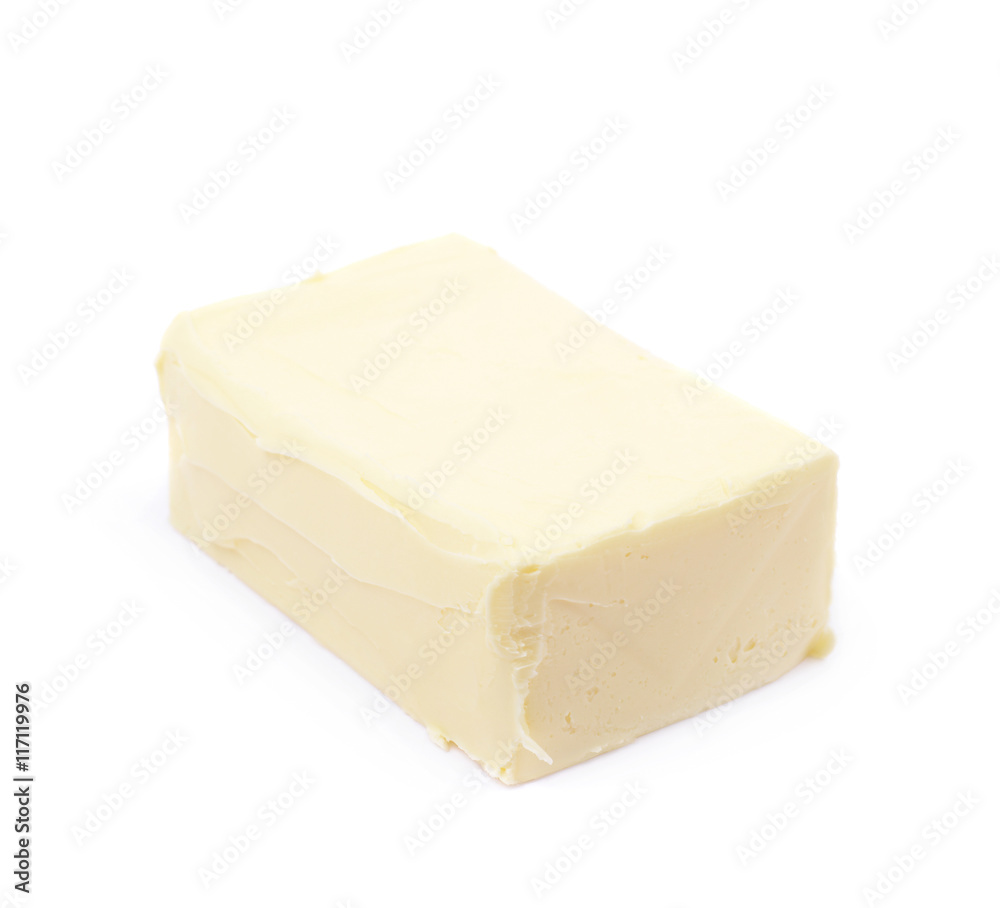 Piece of cooking butter isolated