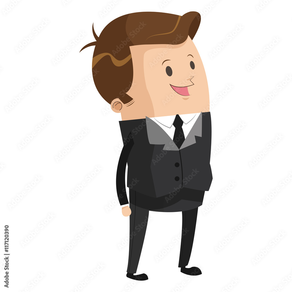 flat design cute businessman icon vector illustration