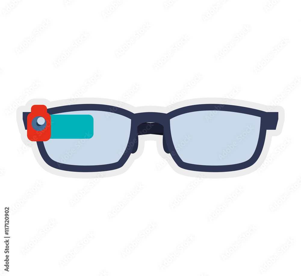 Fototapeta premium Wearable technology concept represented by Glasses icon. Isolated and flat illustration