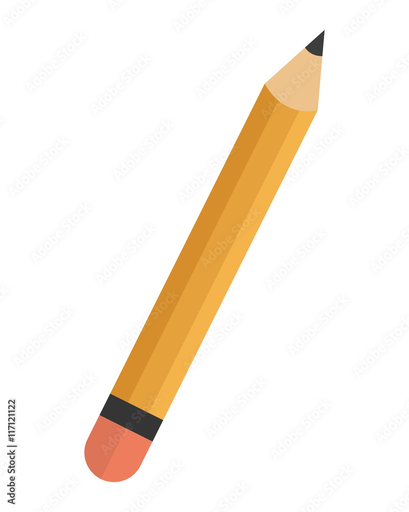 flat design pencil with eraser icon vector illustration flat design pencil with eraser icon vector illustration