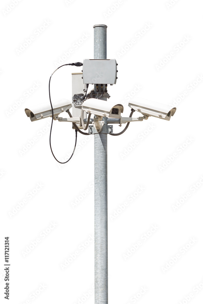 CCTV pillar isolated on white background with clipping path CCTV pillar isolated on white background with clipping path