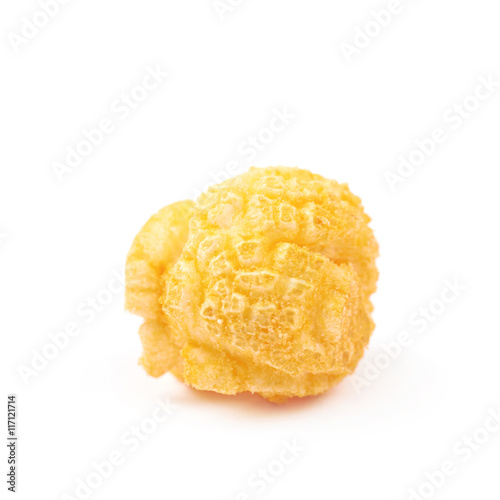 Single popcorn flake isolated