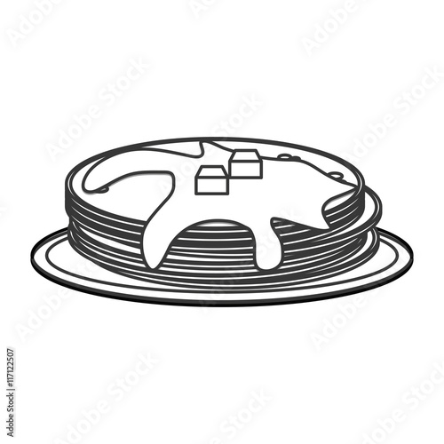 flat design pancakes on plate icon vector illustration