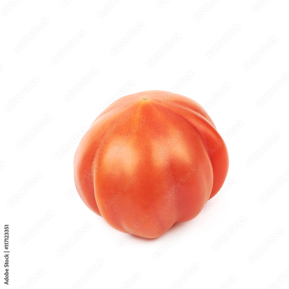 Fototapeta premium Ripe red beef tomato isolated