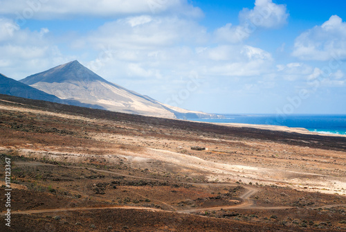 Beautiful volcanic landscape of Fuerteventura. Canary Islands. Spain