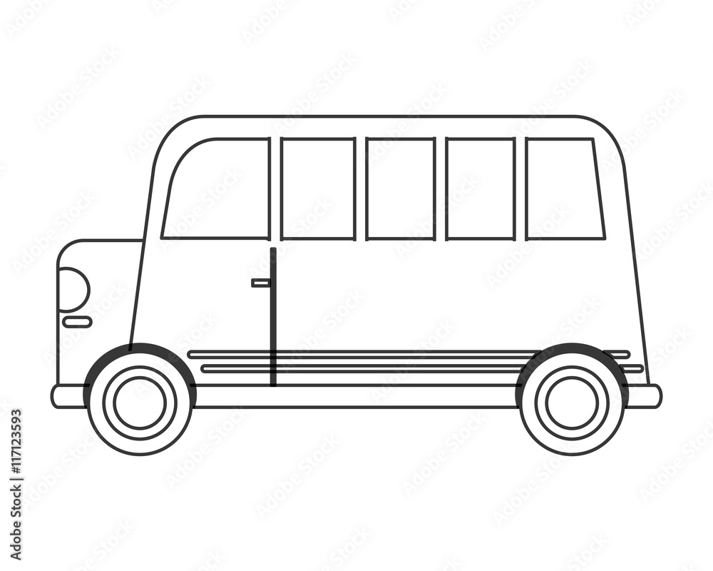 flat design single bus icon vector illustration