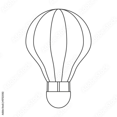 flat design hot air balloon icon vector illustration